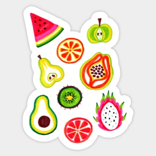 Colorful Fruit Slice Marker Pattern Sticker